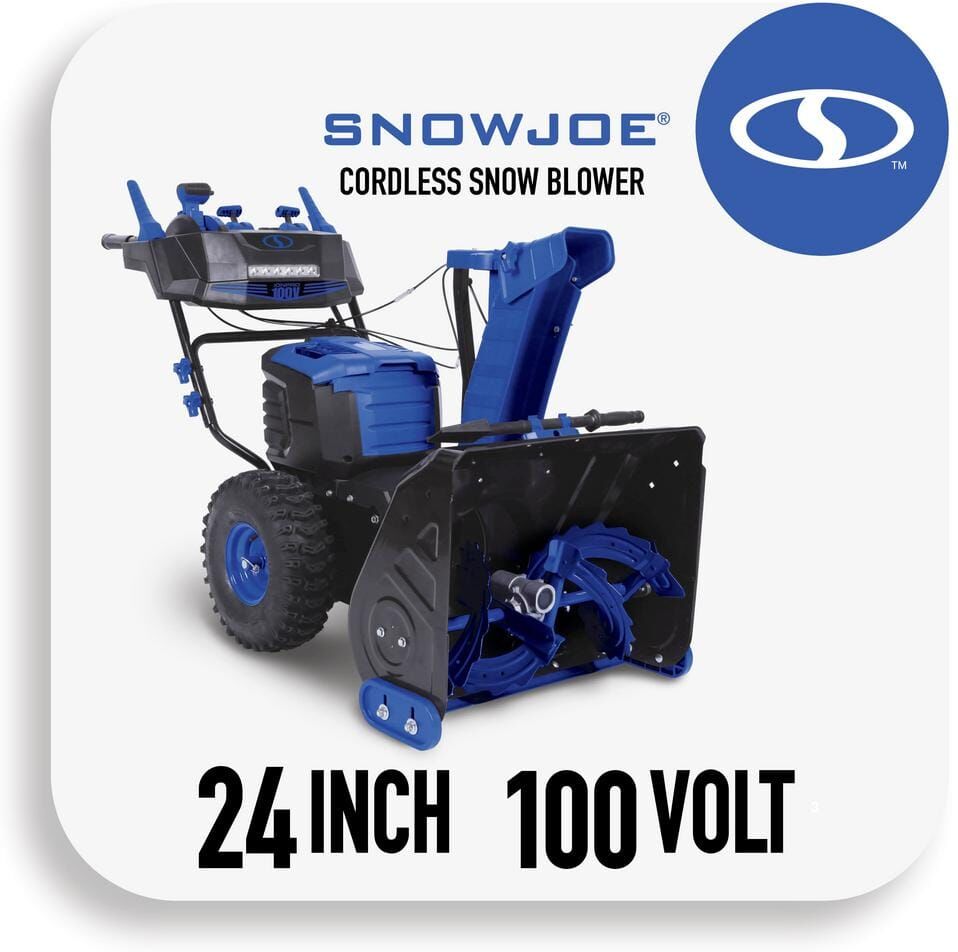 Snow Joe 100V IONMAX 24 in. Cordless Dual-Stage/ Electric Snow Blower with 2 x 5.0 Ah Batteries and Charger