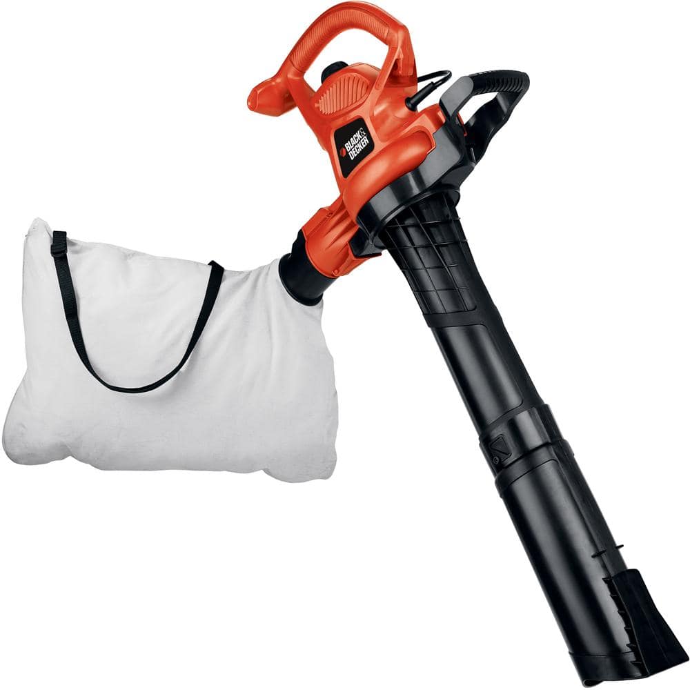 Black & Decker 12 AMP 230 MPH 385 CFM Corded Electric 3-In-1 Handheld Leaf Blower, Vacuum & Mulcher with Tool Free Switchover