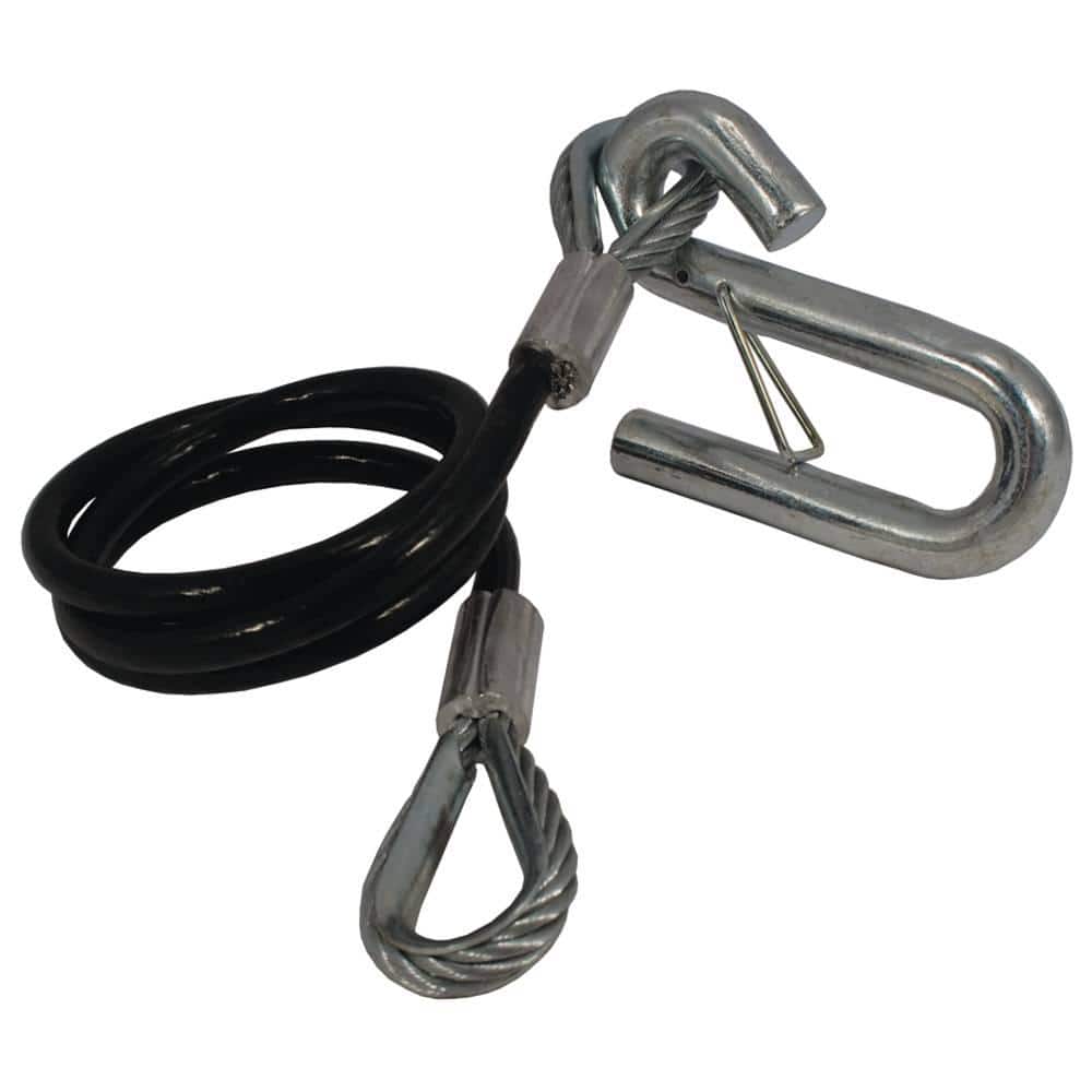 STENS New 756-102 Trailer Safety Cable for 36 in. L Coated Safety Cable with S Hook, 7,000 lbs.