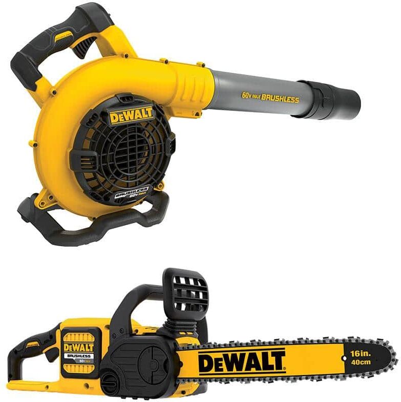 DeWalt FLEXVOLT 60V MAX Cordless Battery Powered 16 in. Chainsaw & Blower Kit with (1) FLEXVOLT 3 Ah Battery & Charger