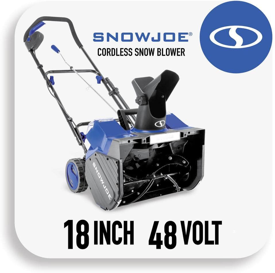 Snow Joe 18 in. 48-Volt Cordless Electric Snow Blower Kit with 2 x 4.0 Ah Batteries + Charger