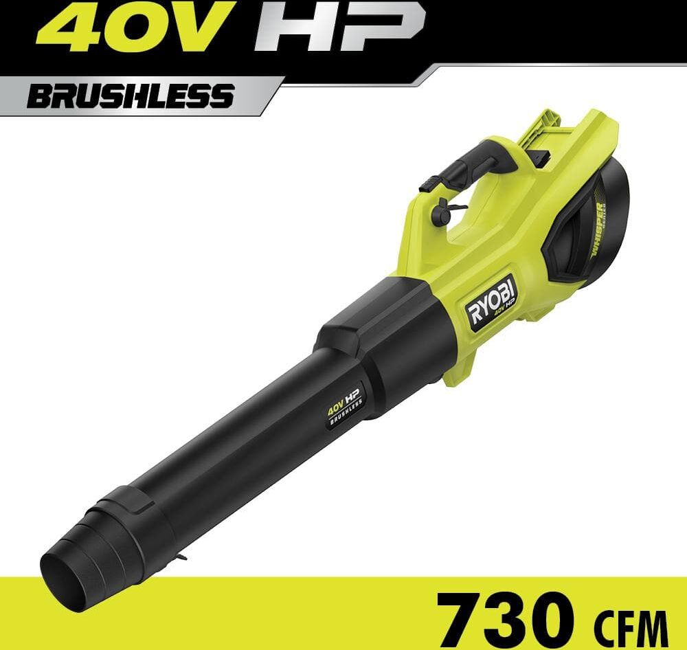 RYOBI 40V HP Brushless 190 MPH 730 CFM Cordless Battery Jet Fan Leaf Blower (Tool Only)