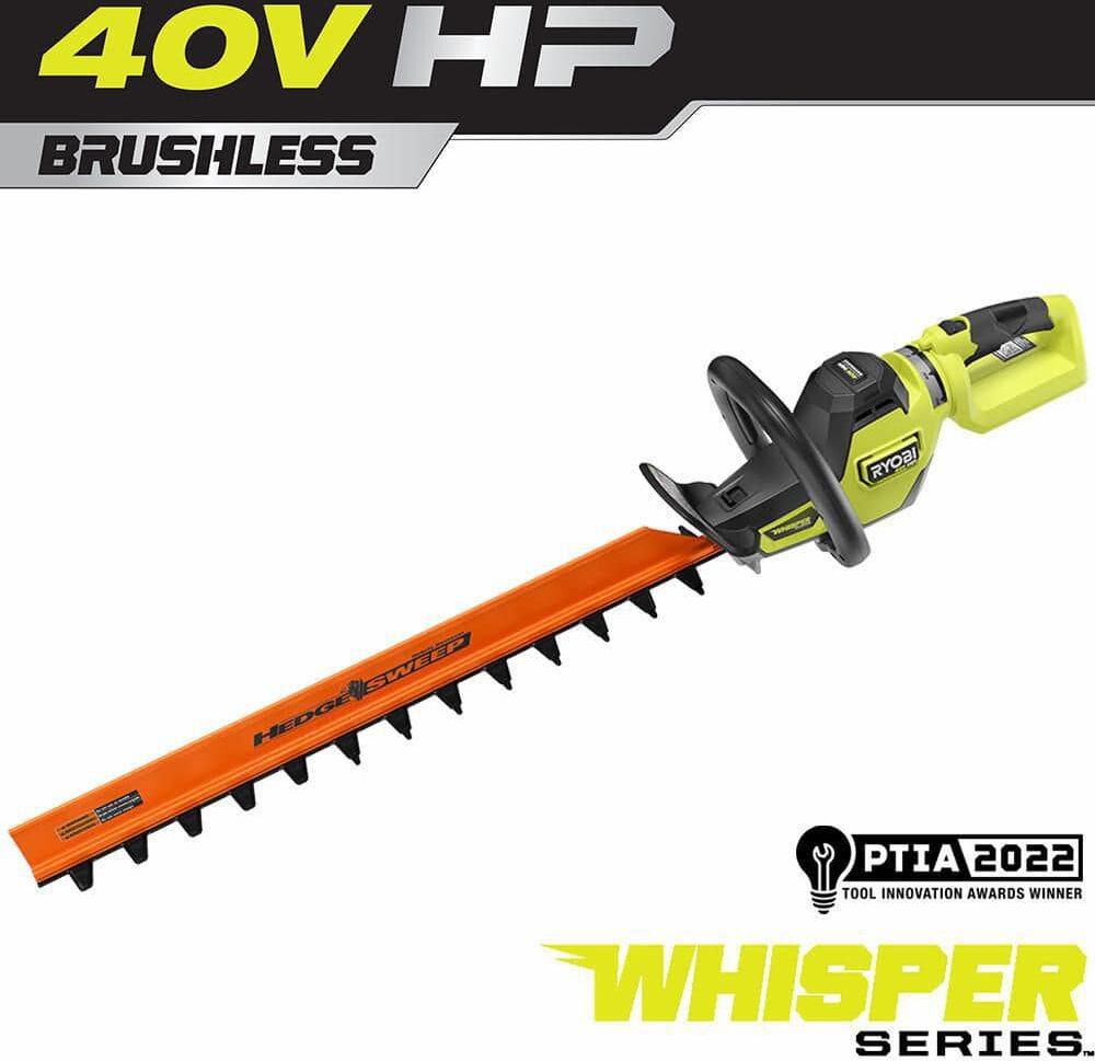 RYOBI 40V HP Brushless Whisper Series 26 in. Cordless Battery Hedge Trimmer (Tool Only)