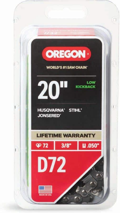 Oregon D72 Chainsaw Chain for 20 in. Bar, Fits Echo, Husqvarna, Stihl, Dolmar, Jonsered, Stihl, Remington and More