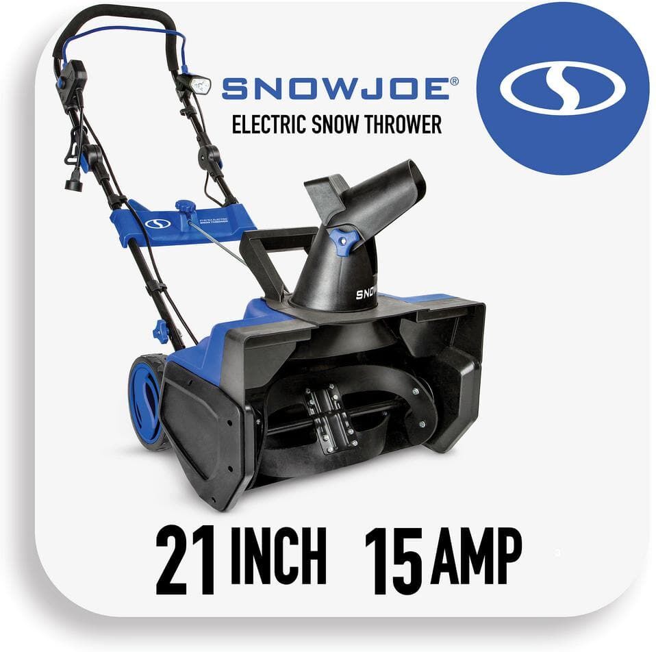 Snow Joe 21 in. 15 Amp Electric Walk Behind Single Stage Snow Blower with LED Light