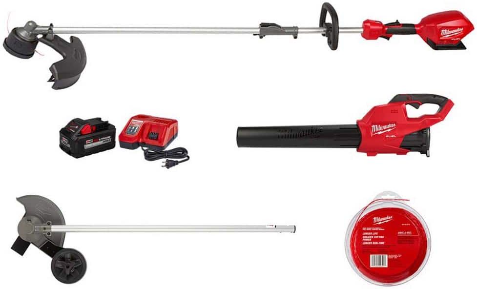 Milwaukee M18 FUEL 18V Brushless Cordless Electric String Trimmer/Blower Combo Kit w/0.095 in. x 250 ft. Line & Edger (3-Tool)