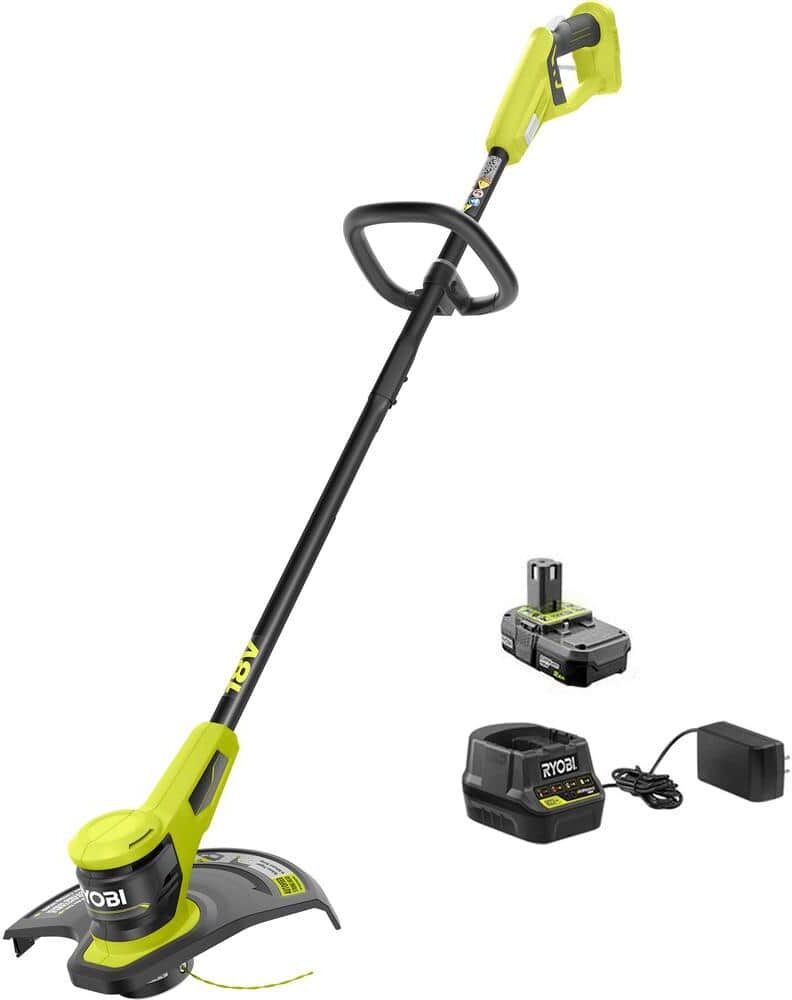 RYOBI ONE+ 18V 13 in. Cordless Battery String Trimmer with 2.0 Ah Battery and Charger