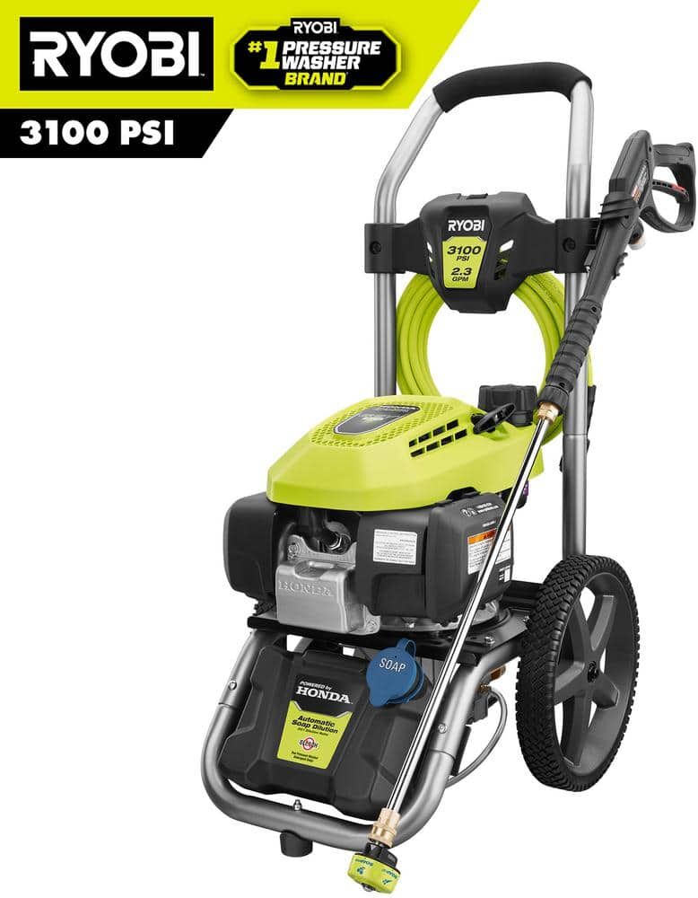 RYOBI 3100 PSI 2.3 GPM Cold Water Gas Pressure Washer with Honda GCV167 Engine