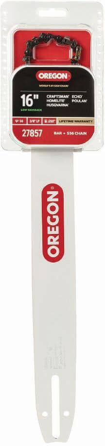 Oregon 16 in. Chainsaw Bar and S56 Chain, Fits Craftsman, Echo, Poulan, Homelite, Makita, Husqvarna, Ryobi and More (27857)