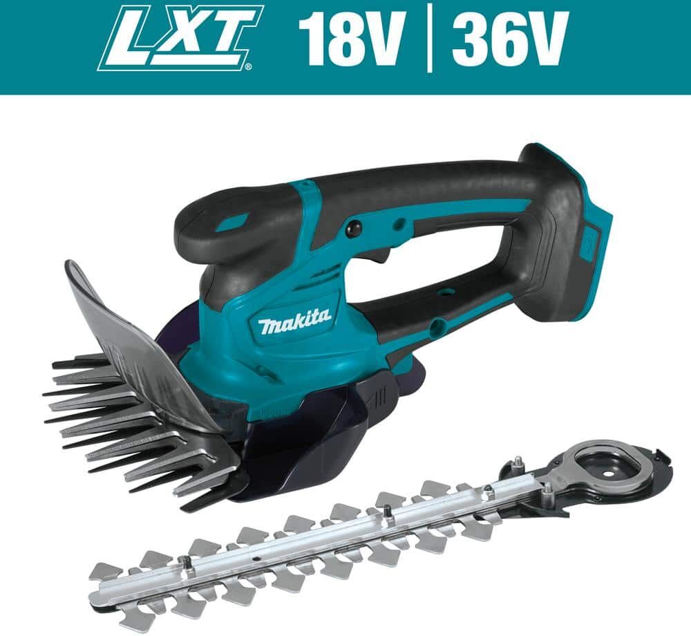 Makita LXT 18V Lithium-Ion Cordless Grass Shear with Hedge Trimmer Blade, Tool Only