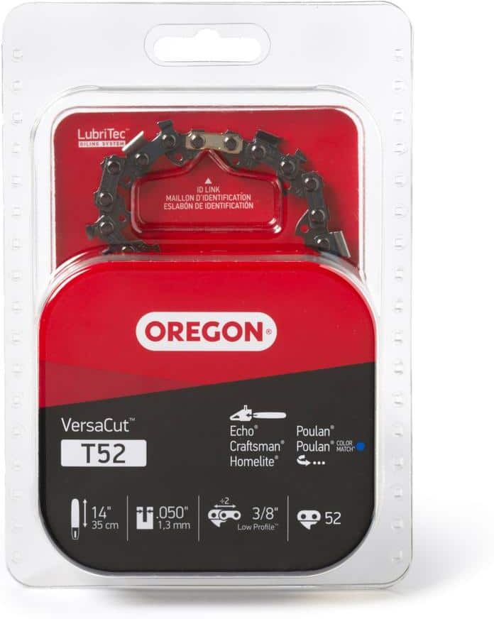 Oregon T52 Chainsaw Chain for 14 in. Bar Fits Husqvrana, Echo, Craftsman, Makita, Worx, Robi and others