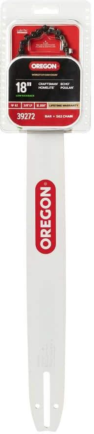 Oregon 18 in. Chainsaw Bar and S62 Chain, Fits Echo, Craftsman, Poulan, Homelite, Makita, Ryobi, Husqvarna and More (39272)