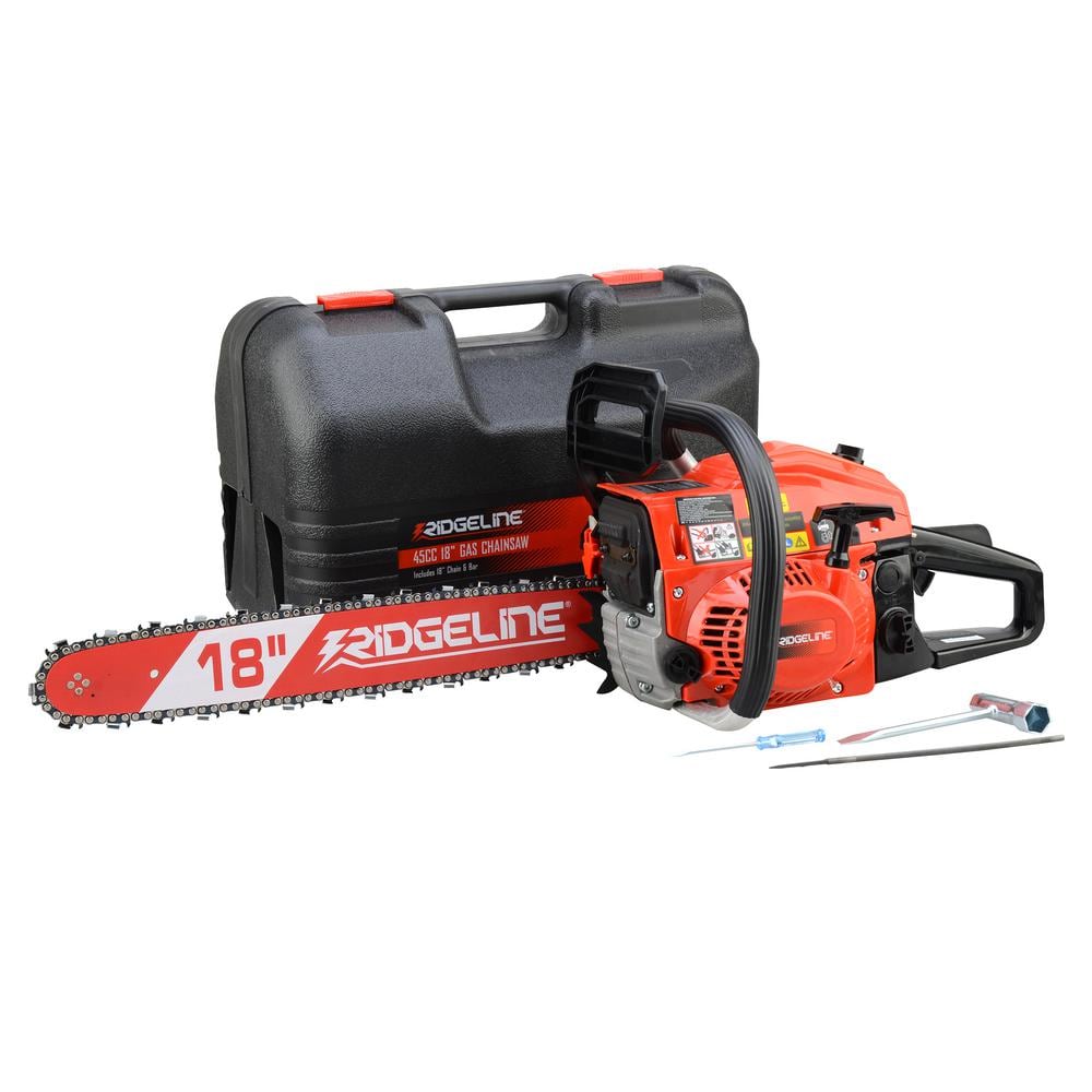 RIDGELINE 18 in. 45 cc Gas Chainsaw with Case