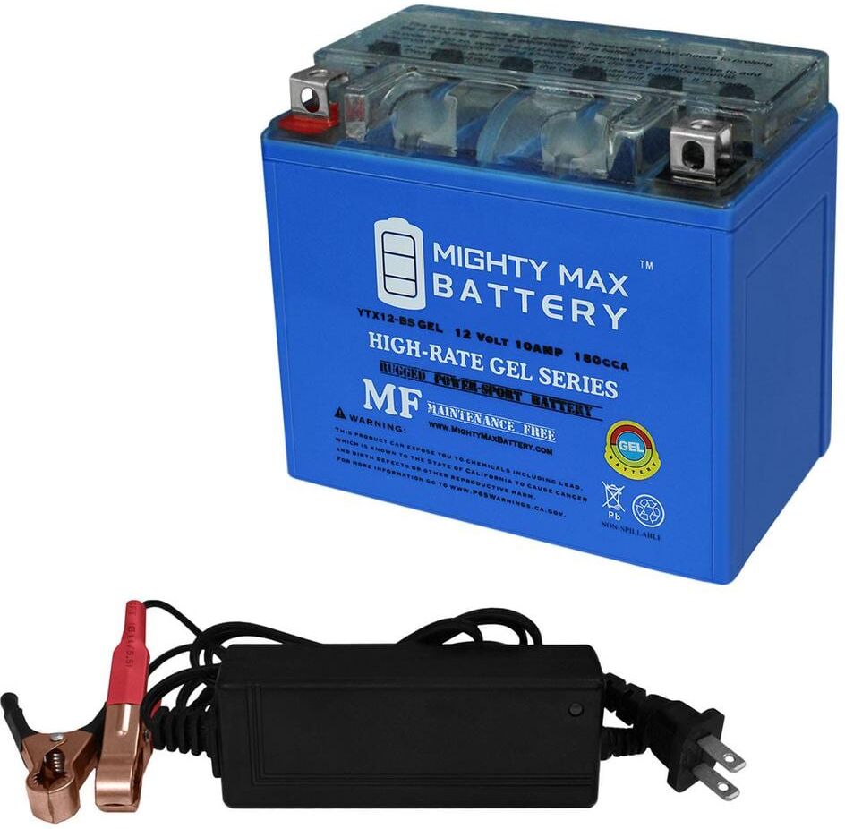 MIGHTY MAX BATTERY 12-Volt 10 AH GEL for Power Sports Battery Includes 12-Volt 2 Amp Charger