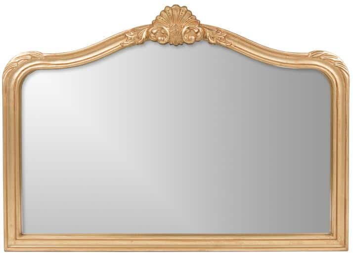 Best Home Fashion 24 in. H x 32 in. W Classic Rectangle Framed Gold Arch Accent Mirror