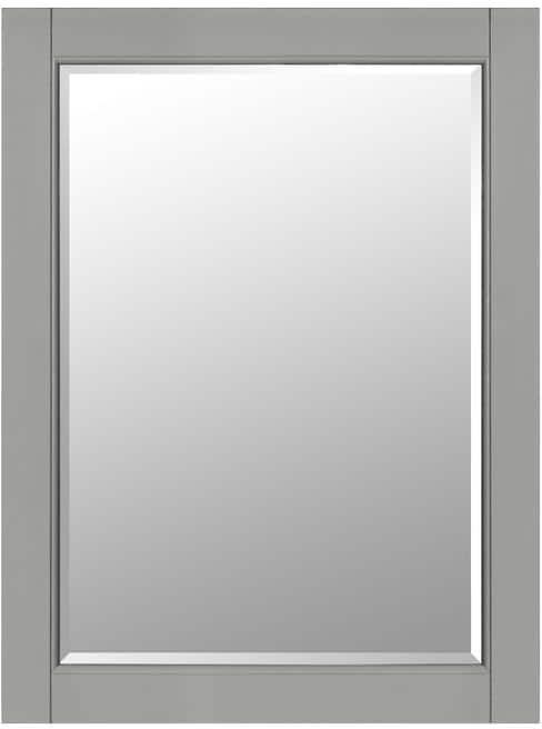 Home Decorators Collection Nova 24 in. W x 32 in. H Rectangular Wood Framed Wall Bathroom Vanity Mirror in Storm Gray