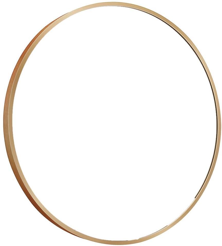 FORIOUS 24 in. W x 24 in. H Small Round Aluminum Framed Wall Bathroom Vanity Mirror in Brushed Gold