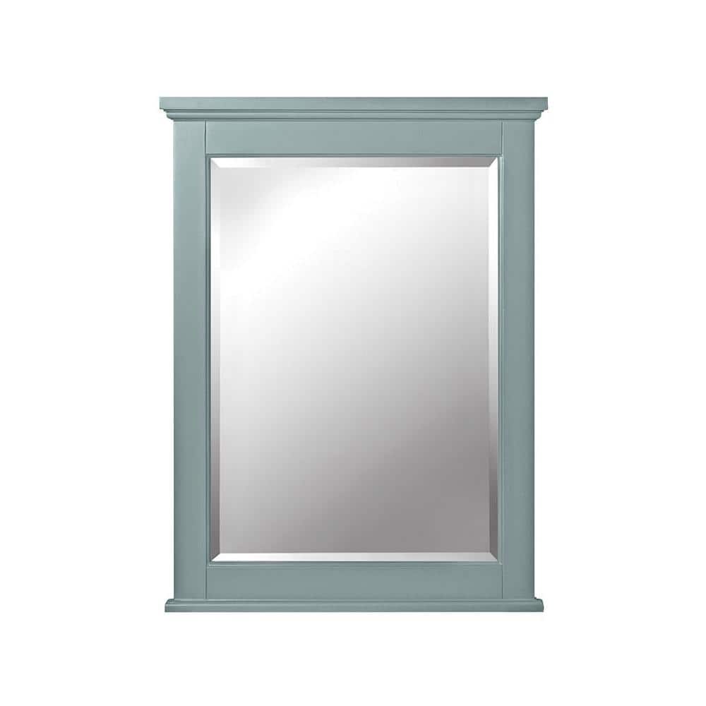 Home Decorators Collection Hamilton 24 in. W x 32 in. H Rectangular Wood Framed Wall Bathroom Vanity Mirror in Seaglass