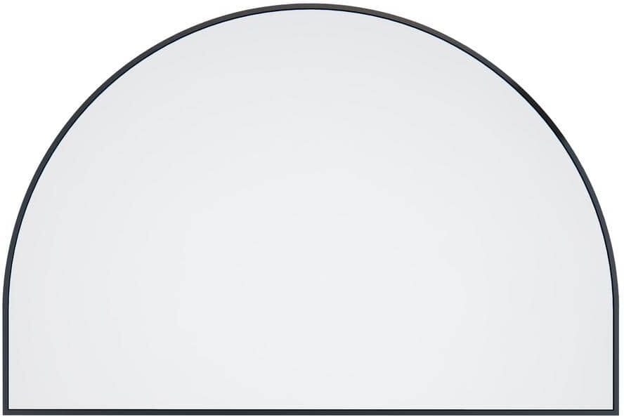 Glass Warehouse 48 in. W x 32 in. H Framed Arched Bathroom Vanity Mirror in Black