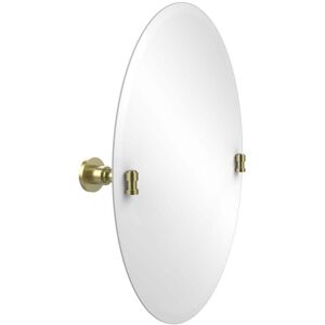 Allied Washington Square Collection 21 in. x 29 in. Frameless Oval Single Tilt Mirror with Beveled Edge in Satin Brass