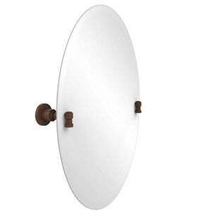 Allied Washington Square Collection 21 in. x 29 in. Frameless Oval Single Tilt Mirror with Beveled Edge in Antique Bronze