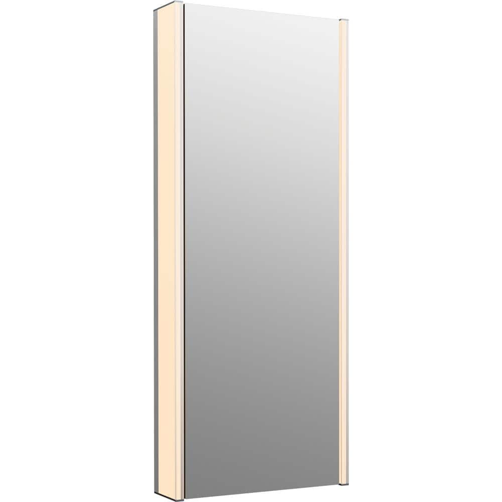KOHLER Maxstow 17 in. W x 40 in. H Silver Surface Mount Medicine Cabinet with Lighted Mirror