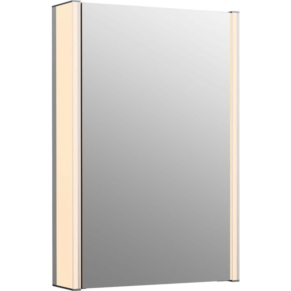KOHLER Maxstow 17 in. W x 24 in. H Silver Surface Mount Medicine Cabinet with Lighted Mirror