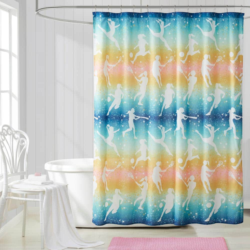 Sports Illustrated Fabric Shower Curtain, 70"x72", Ombre Stripe