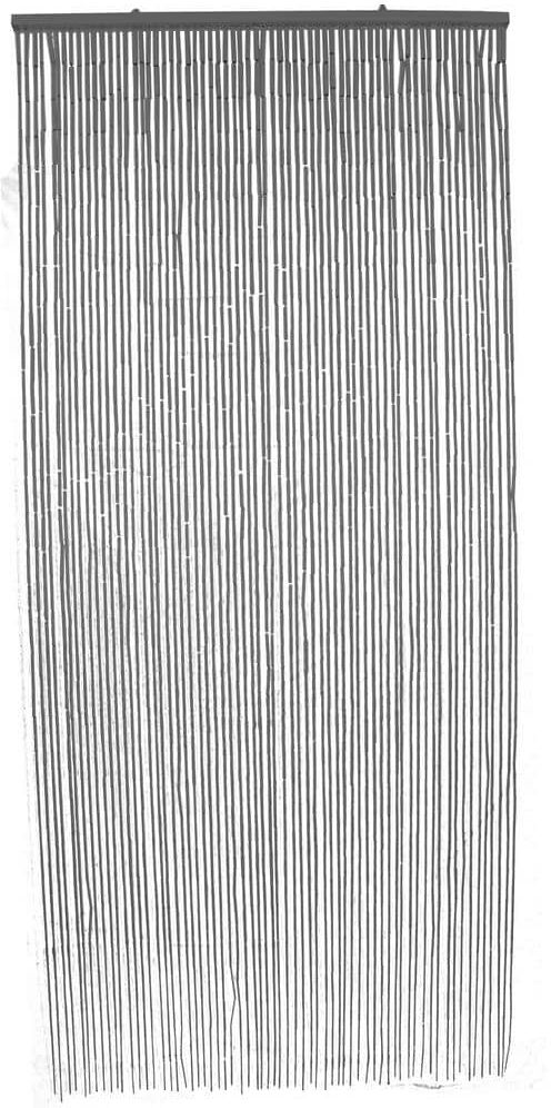 Beaded Grey Bamboo Curtain Door 65 Strings 35.5 in. W x 78.8 in. L Wall Mounted Light Filtering Sheer Curtain 1 Panel