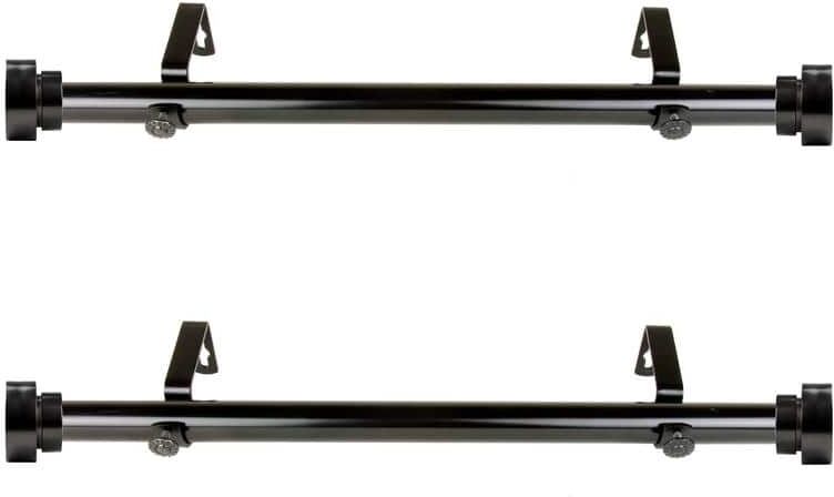 Rod Desyne 12 in. - 20 in. Single Curtain Rod in Black (Set of 2)