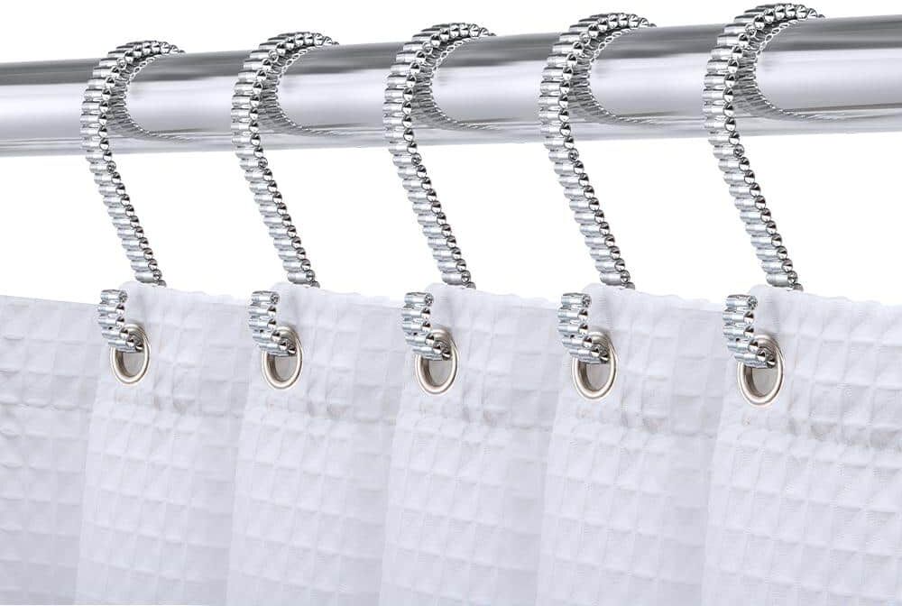 Utopia Alley Shower Rings, Rustproof Zinc Shower Curtain Hooks Rings, S Shaped Hooks for Shower Curtains in Chrome (Set of 12)