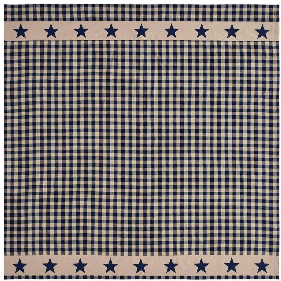 VHC BRANDS My Country 72 in. W x 72 in. L Cotton Blend Shower Curtain in Navy Tan