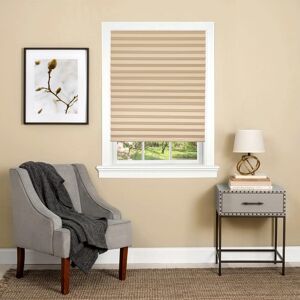 ACHIM 1-2-3 Latte Cordless Room Darkening Pleated Vinyl Window Shade 48 in. W x 75 in. L