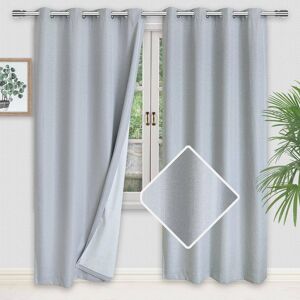 Manor Luxe Elle 100% Blackout Grommet Curtains With Thermal Insulated Liner, 2 Panels, 50''x84'', Dark Grey