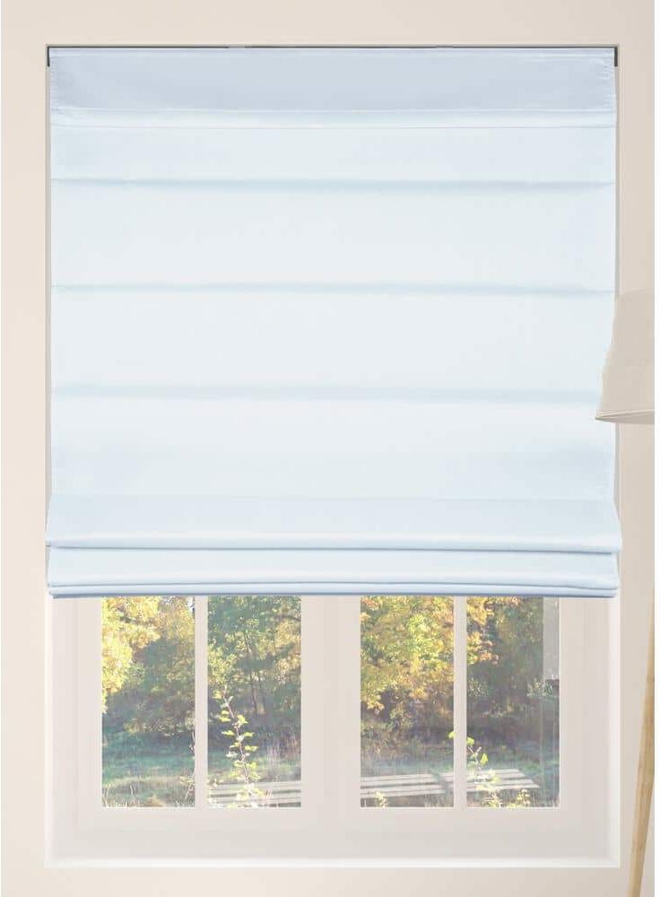 Arlo Blinds Cut-to-Size Baby Blue Cordless Bottom Up Light Filtering with Backing Fabric Roman Shades 27.5 in. W x 60 in. L