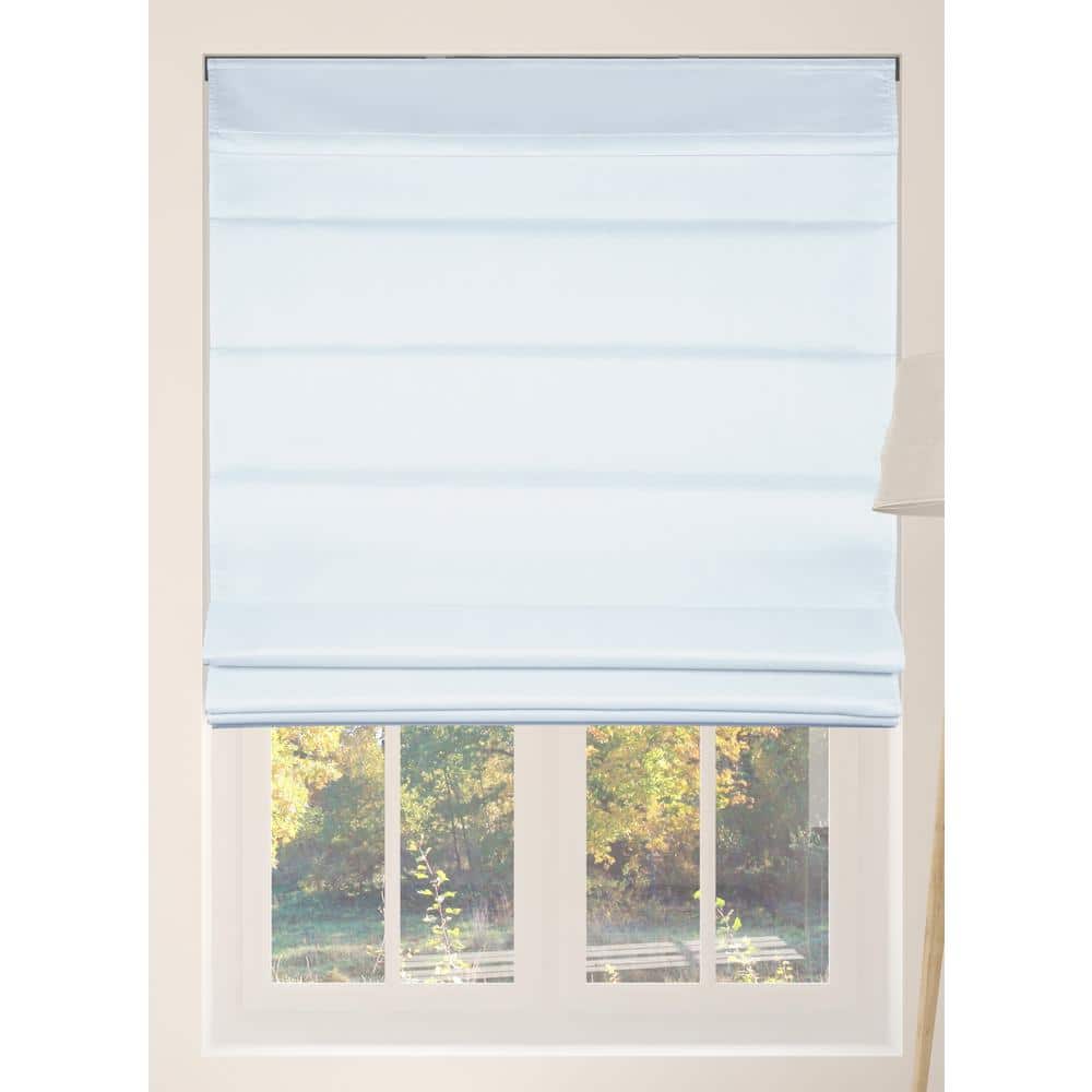 Arlo Blinds Cut-to-Size Baby Blue Cordless Bottom Up Light Filtering with Backing Fabric Roman Shades 34.5 in. W x 72 in. L