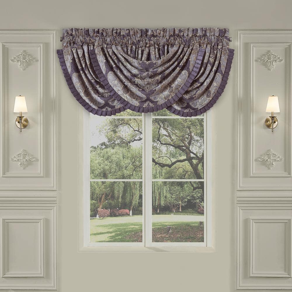 Dominique Lavender Polyester Window Waterfall Valance
