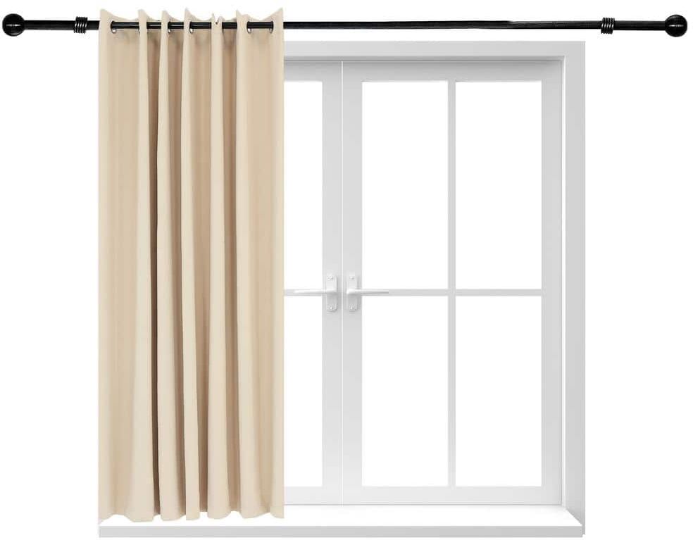 Sunnydaze Decor Indoor/Outdoor Blackout Curtain Panel with Grommet Top - 100 x 84 in (2.54 x 2.13 m) - Beige