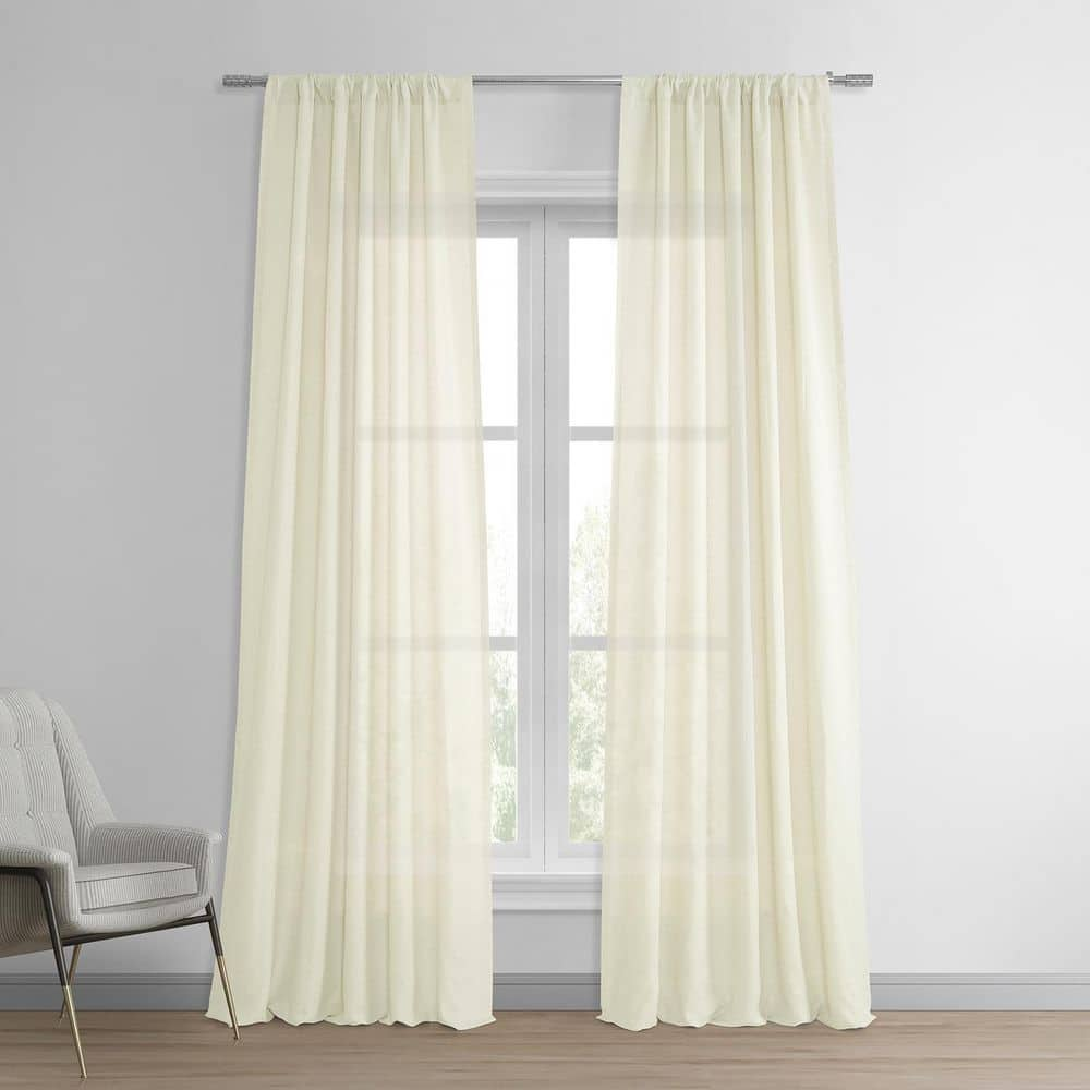 Exclusive Fabrics & Furnishings Antique Lace Solid Rod Pocket Light Filtering Curtain - 50 in. W x 108 in. L (1 Panel)