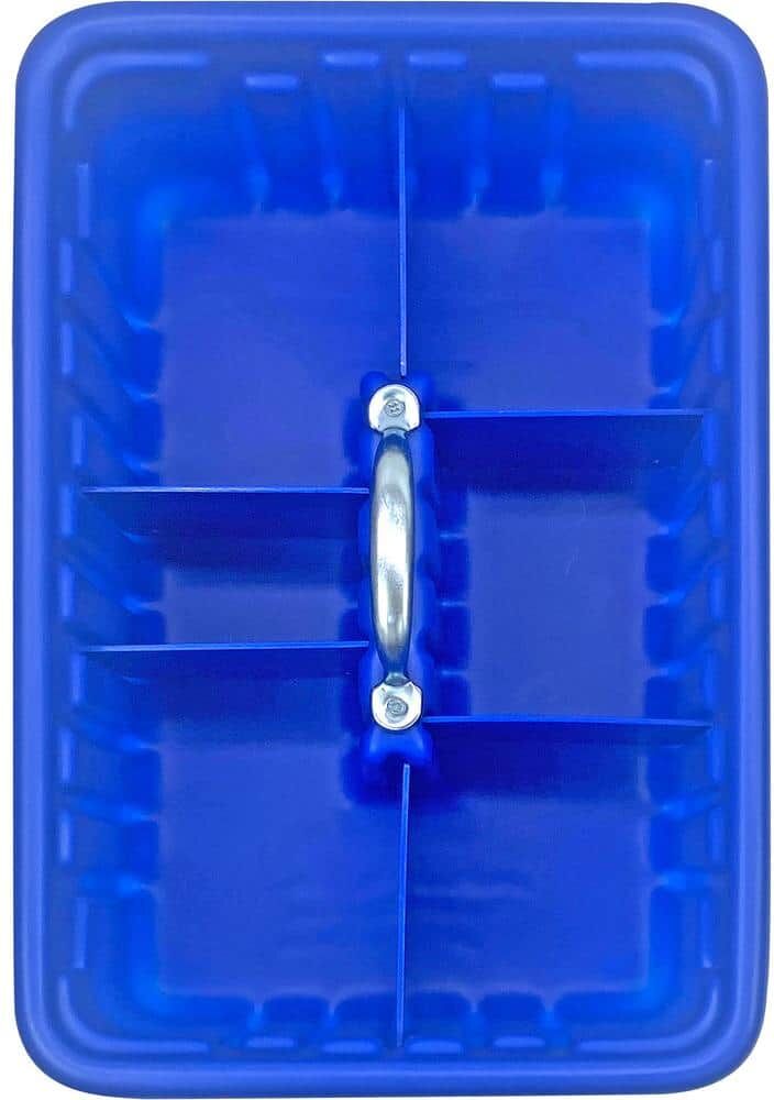 AMERICAN BUILT PRO Professional Grade 19 in. Blue PolyethyleneTote Tray with 6-Dividers