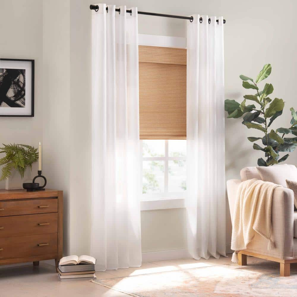 Eclipse Natural Cordless Light Filtering Privacy Bamboo Roman Shade 30 in. W x 72 in. L