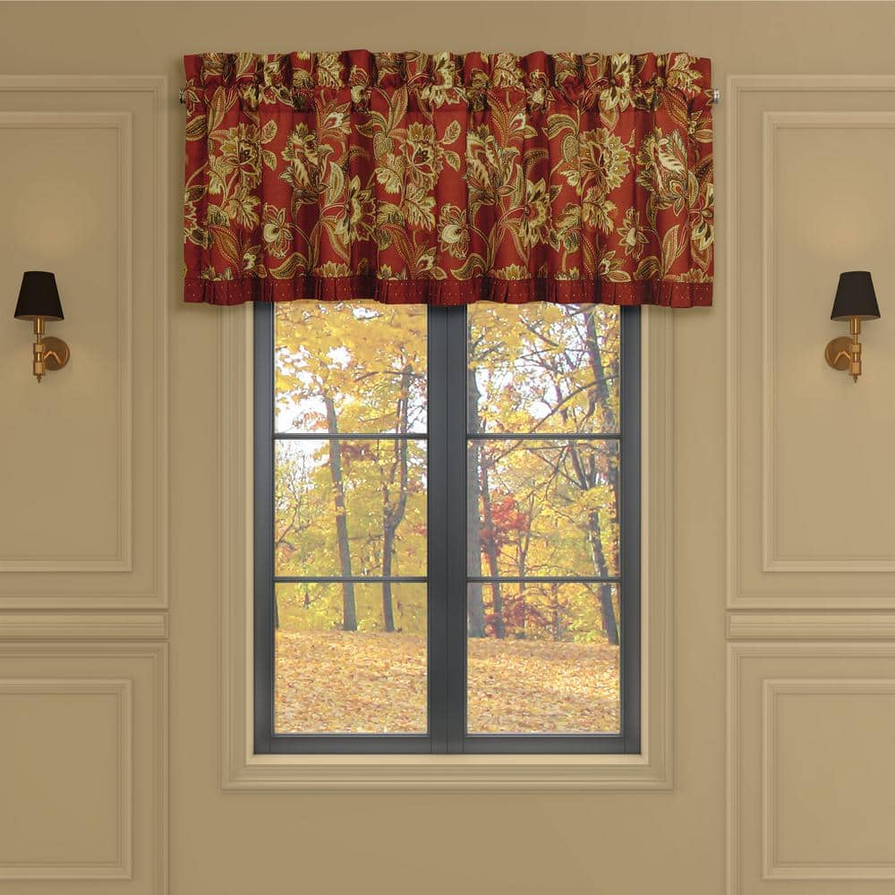 Montecito Red Polyester Window Straight Valance