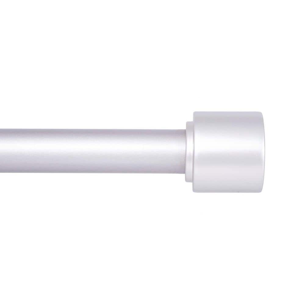 Kenney Astrid 36 in. - 66 in. Adjustable Single Curtain Rod 1 in. Diameter in Brushed Nickel with Modern Cap End Finials