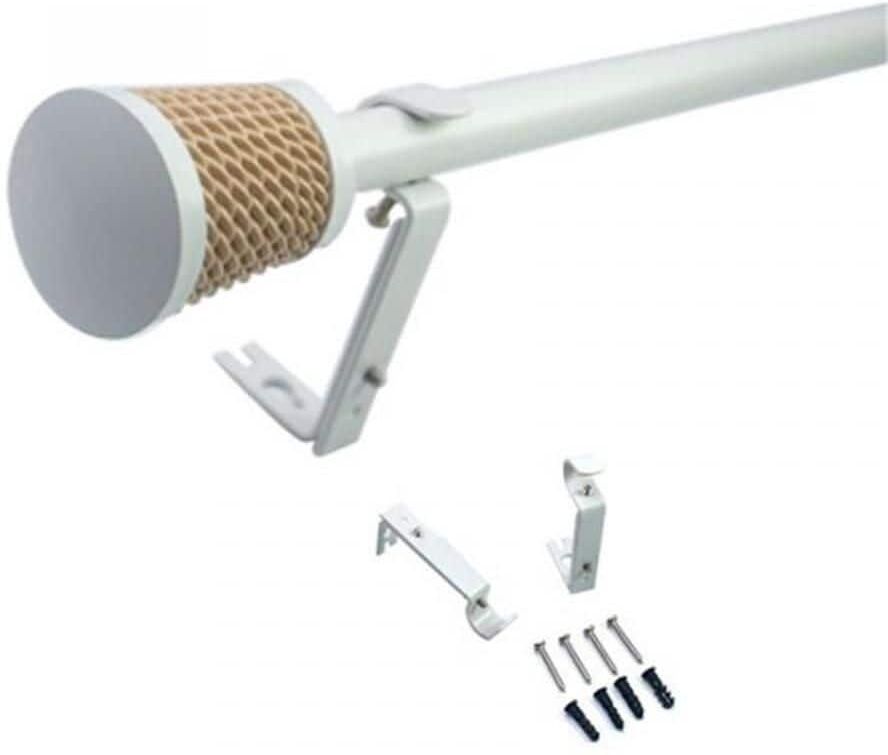 Pro Space 48 in. -84 in. Telescopic curtain rod with braided head 5/8 inch curtain rod