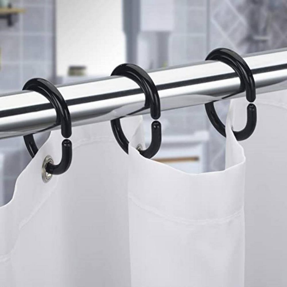 Dyiom Plastic Shower Curtain Hooks Rings Hanger Bath Drape Loop Clip Glide, Shower Curtain Rings/Hooks in Bronze