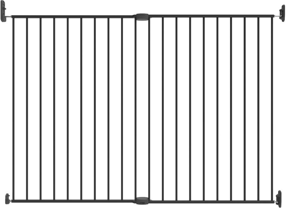 Perma Child Safety 36 in. H Warm Black Extra Wide Extending Swing Baby Gate with Locking Indicator