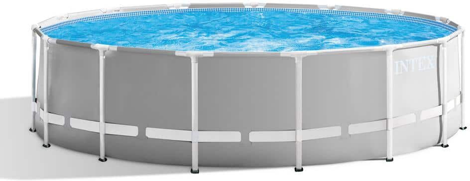 Intex Prism 15 ft. x 48 in. D Round Above Ground Hybrid Metal Frame Pool Set