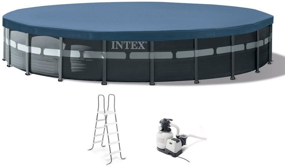 Intex 26 ft. x 52 in. Ultra Frame Above Ground Swimming Pool Set with Pump and Ladder