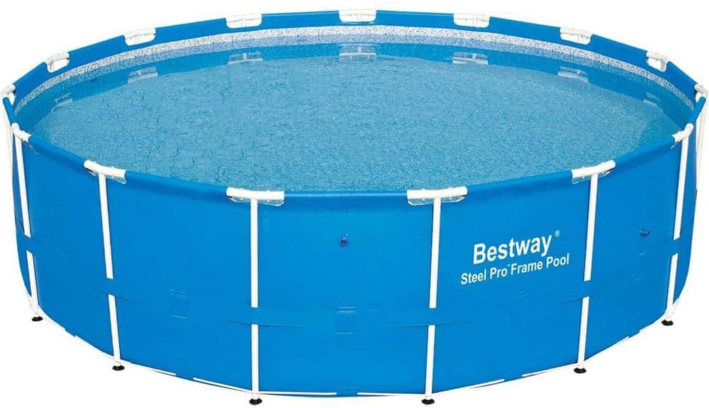 Bestway 15 ft. x 48 in. D Round Soft Side Side Steel Pro Frame Above Ground Swimming Pool