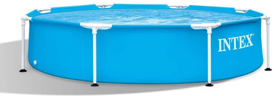 Intex 8 ft. x 20 in. Round Rust Resistant Durable Steel Metal Frame Swimming Pool